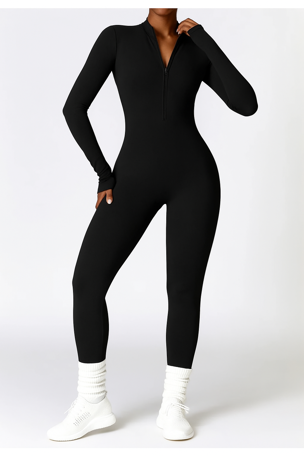 COZENA Fleece Zip Jumpsuit