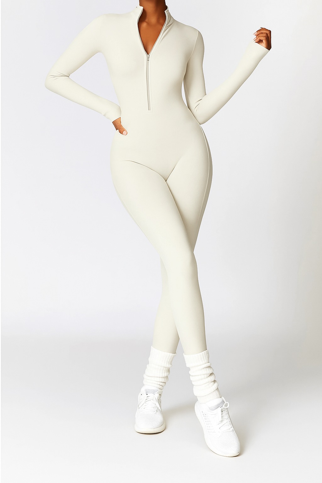 COZENA Fleece Zip Jumpsuit