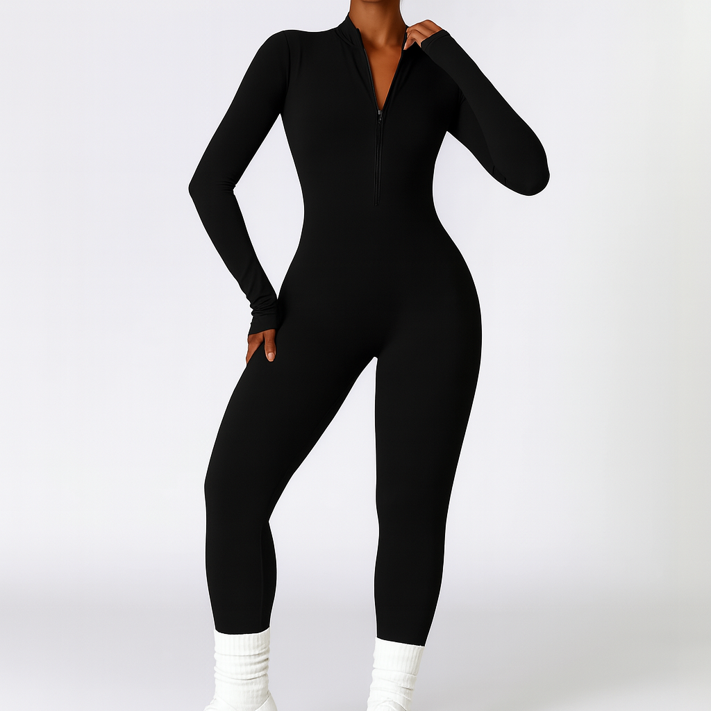 COZENA Fleece Zip Jumpsuit